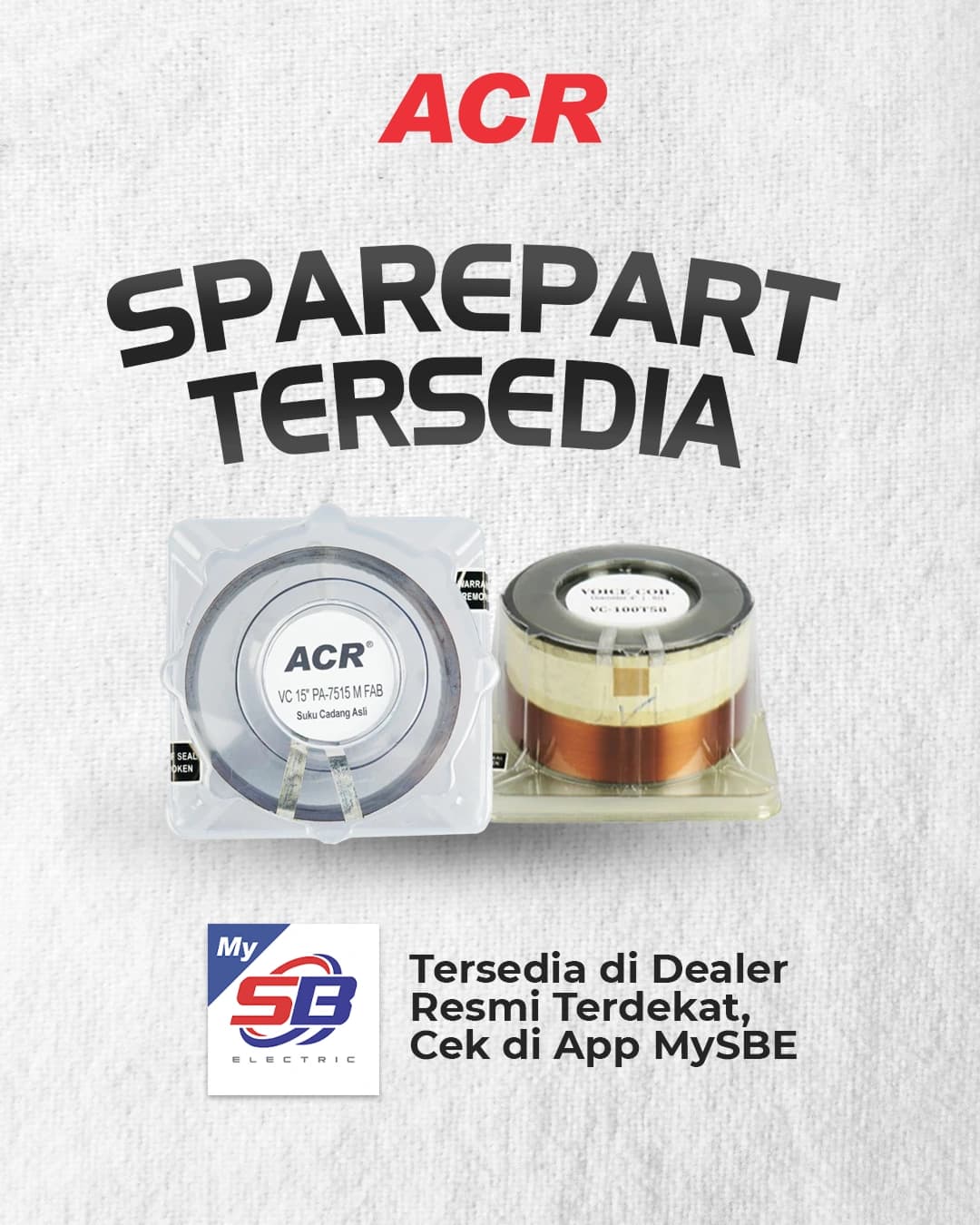 ACR SPARE PARTS AVAILABLE AT OFFICIAL DEALERS